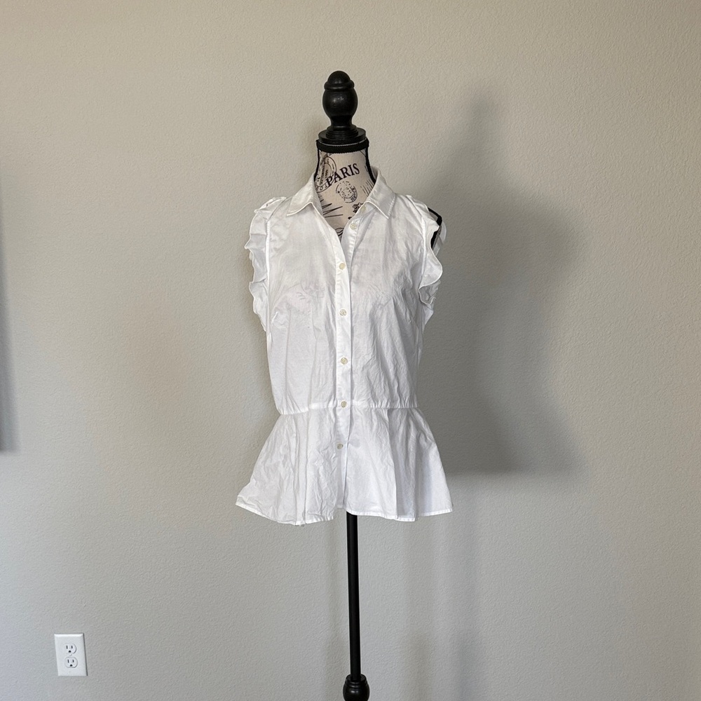 Kate Spade White Ruffle Blouse
